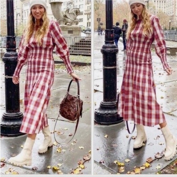 Something Navy Plaid Smocked Dress - Picture 4 of 10